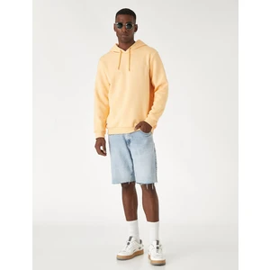 Basic Şardonlu Kapşonlu Sweatshirt