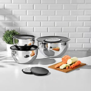 Silver Çelik Sade 9 Parça Rendeli Karıştırma Kabı Takımı