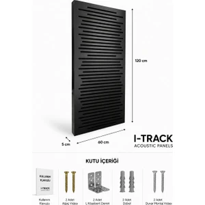 60*120 cm Ahşap Difüzör Akustik Panel Siyah
