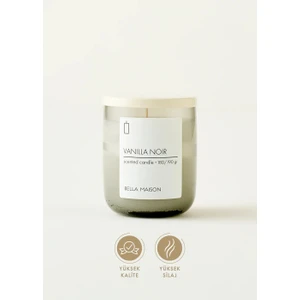 Bella Maison Vanilla Noir 1 Adet Ahşap Fitilli Dekoratif Soy Wax Mum Karışık Koku Özelliği