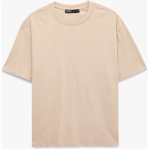 Pamuklu Bisiklet Yaka Kısa Kollu Basic Oversize Tişört