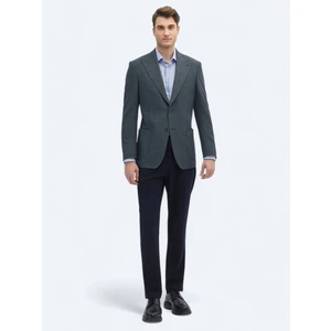 İndigo Desenli Modern Fit Ceket