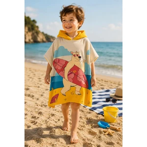 Surfer Bear Çocuk Panço Plaj Havlusu