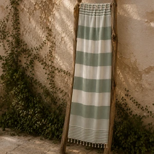 Soft Stripe Alaçatı Peştamal - Yeşil - 90X170 cm