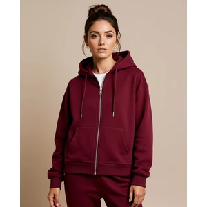 Relax Fit Kapüşonlu Basic Kalın Fermuarlı Sweatshirt C1809AX25AU