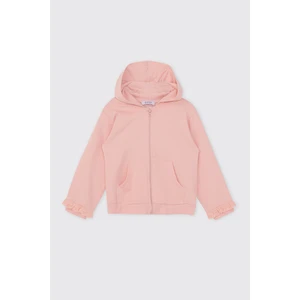 Kız Bebek Fermuarlı Pudra Sweatshirt
