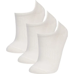 Kadın 3'lü Pamuklu Sneaker Çorap B6073AXNS