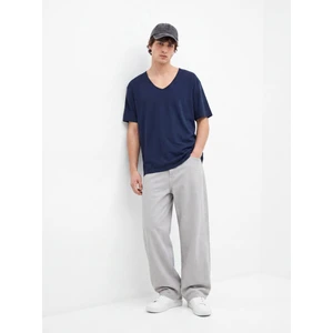 V Yaka Basic Lacivert T-Shırt