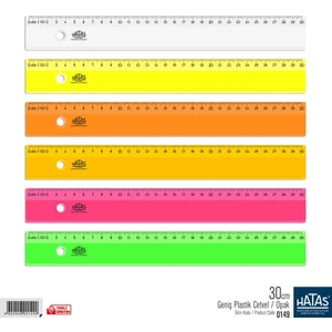 30 cm Geniş Plastik Cetvel / Opak 1 Adet