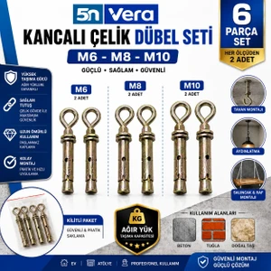 5N Vera M6-M8-M10 Kancalı Çelik Dübel Seti