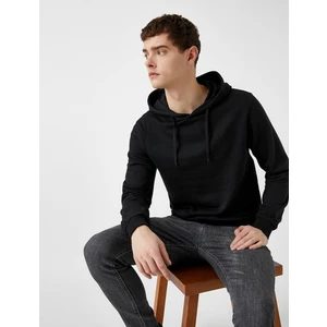 Kapüşonlu Pamuklu Uzun Kollu Basic Sweatshirt