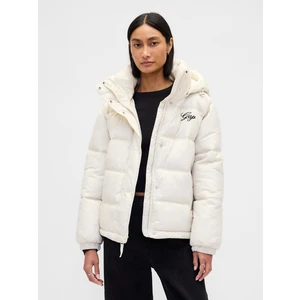 Kadın Beyaz Gap Logo Puffer Şişme Mont