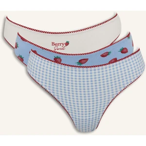 3'lü Çilek Baskılı Brief Külot H9841AX26HS