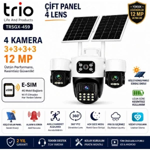 TR-SGX459 Çift Panel,4 Lens,e-Sim Solar Kamera