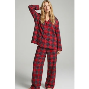 Siyah İnci Örme Düğmeli Pijama Takımı