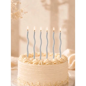 Spiral Pasta Mumu Gümüş 15 cm 6'lı