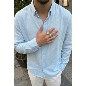 Napas Erkek Oversize Keten Görünümlü Gömlek