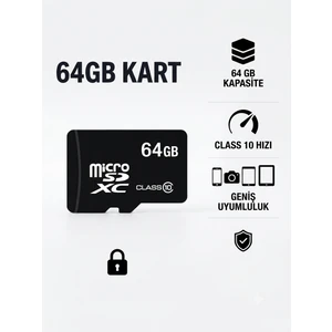 64 GB Micro Sd Kart- Telefon, Kamera & Tablet Uyumlu