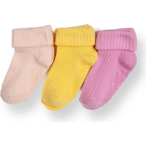 Hellobaby Kız Bebek 3lü Kıvrık Çorap