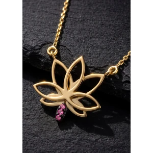 Yakut Lotus Çiçeği Kolye