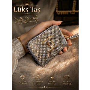Lüks Taş Taşlı Cuzdan (Gümüş)