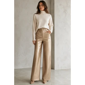 Gold Deri Basic Kadın Pantolon MG1316