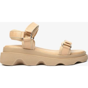 Kadın Krem Hakiki Deri Sandalet 4Y2WS59059