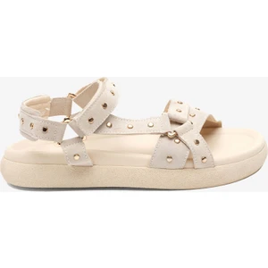 Kadın Bej Hakiki Deri Sandalet 5Y2CS34480