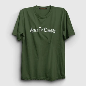 Unisex Haki Alice In Chains T-Shirt