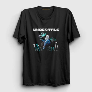 Unisex Siyah Bones Undertale T-Shirt