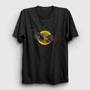 Unisex Siyah Vinly Daft Punk T-Shirt