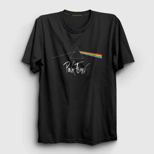 Unisex Siyah Refraction Pink Floyd T-Shirt