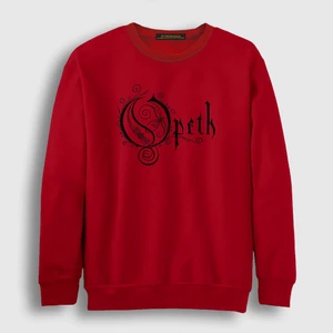 Unisex Kırmızı Logo Opeth Sweatshirt