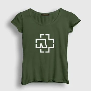 Kadın Haki Logo Rammstein T-Shirt