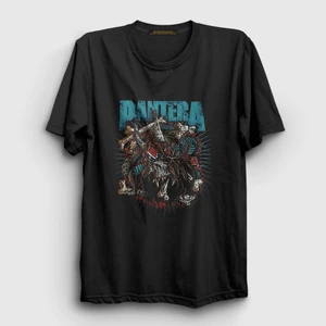 Unisex Siyah Bones Pantera T-Shirt