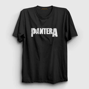 Unisex Siyah Logo Pantera T-Shirt