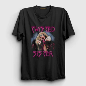 Unisex Siyah Twisted Sister T-Shirt