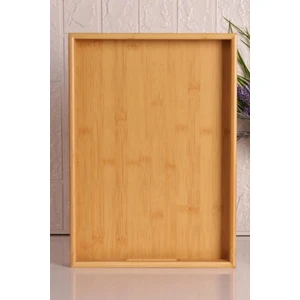 Bambum Marbella - Bambu Desenli Tepsi Orta