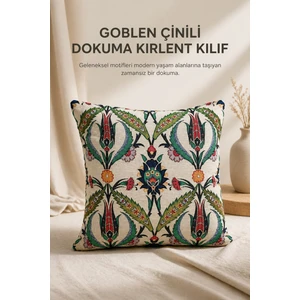 Goblen Çinili Dokuma Kırlent Kılıf