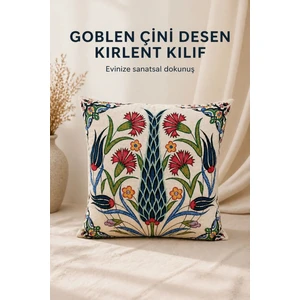 Goblen Çini Desen Kırlent Kılıf
