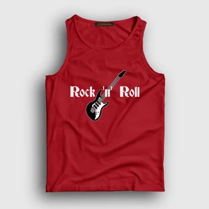 Unisex Kırmızı Guitar Rock And Roll Atlet