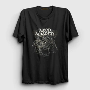Unisex Siyah Vikings Amon Amarth T-Shirt