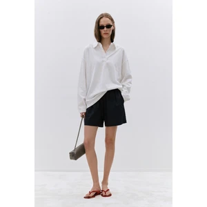 Ekru Polo Yaka Oversize Tişört
