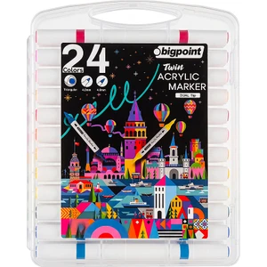 Akrilik Markör Çift Uçlu 24 Renk