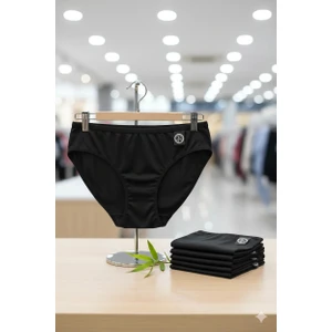 Beyaz Ten Siyah Bambu Bikini Tekli Siyah - S