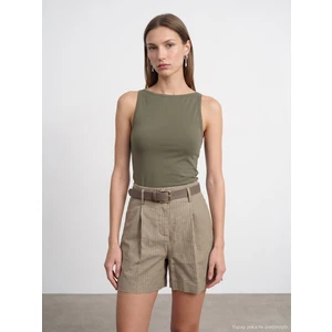 21048 Halter Yaka Top-Haki