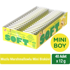 Soft Muzlu Marshmallowlu Mini Boy Bisküvi 12 gr x 40 Adet