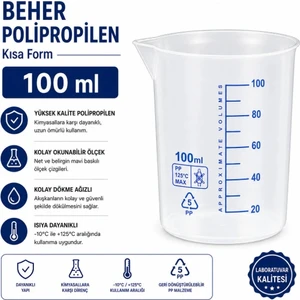 Beher Polipropilen - Kısa Form 100  ml