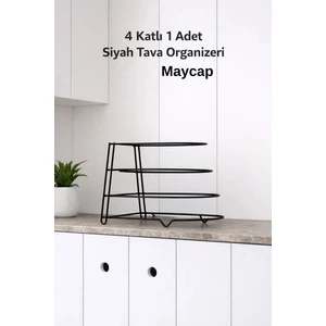 4 Katlı Metal Organizer Tava Rafı