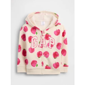 Kız Bebek Krem Logo Fermuarlı Sweatshirt